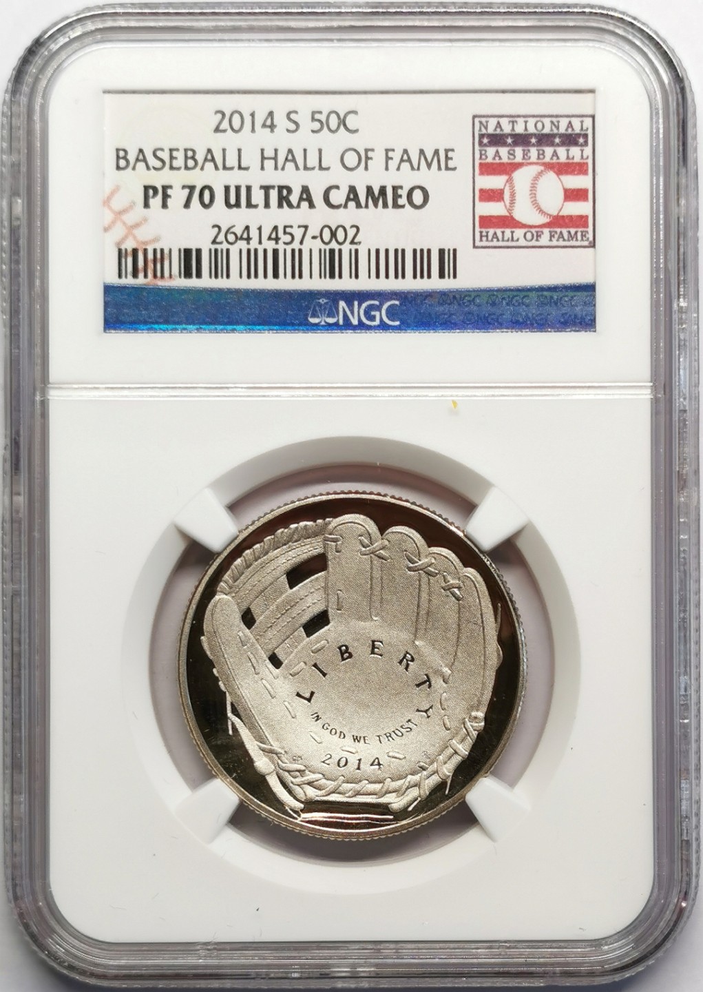 凡希社世界钱币微拍第二百三十期 2014美国棒球名人堂50C/DOLLAR一对NGC-PF70/69UC