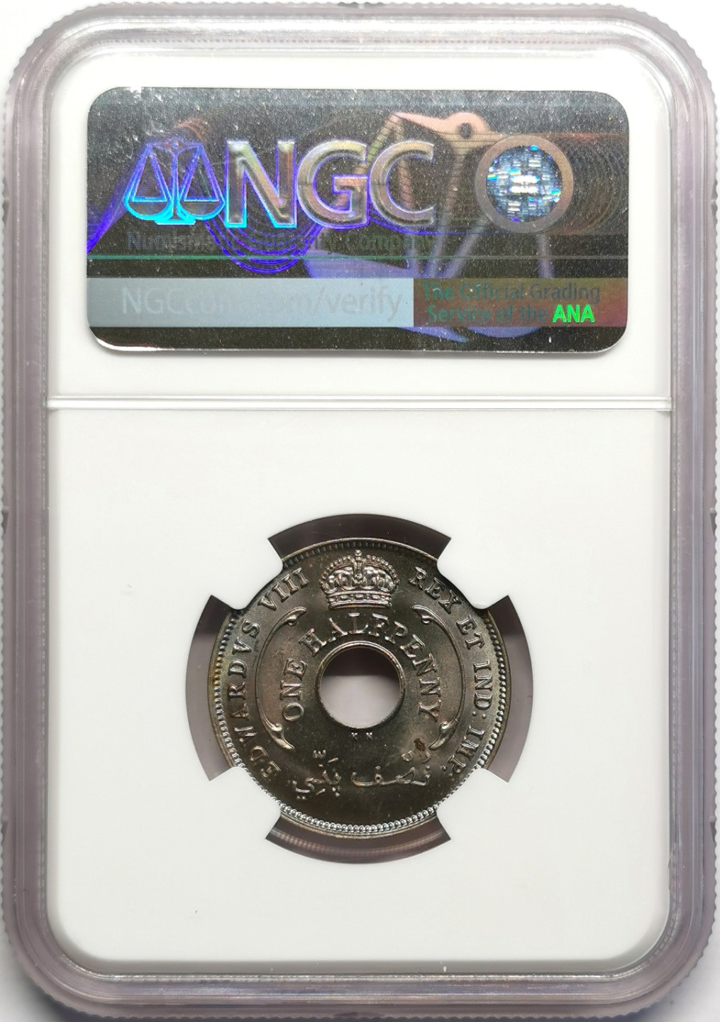 凡希社世界钱币微拍第二百三十期 1936英属西非1/2便士NGC-SP65