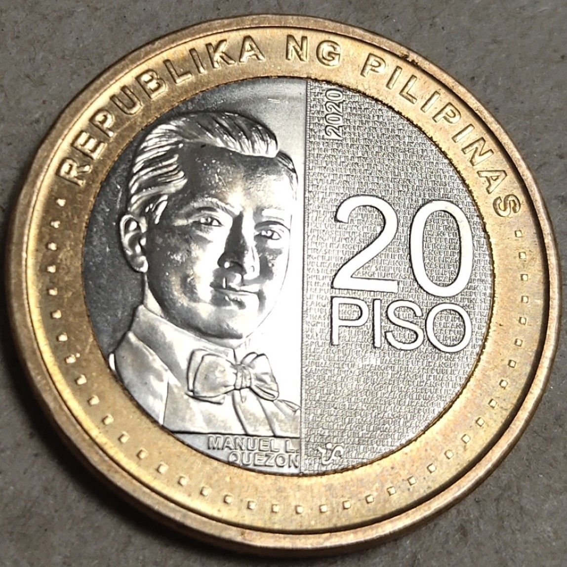 14★机器委托自动落锤★请提前出好价★满30快递包邮 菲律宾2020年20比索双色镶嵌币