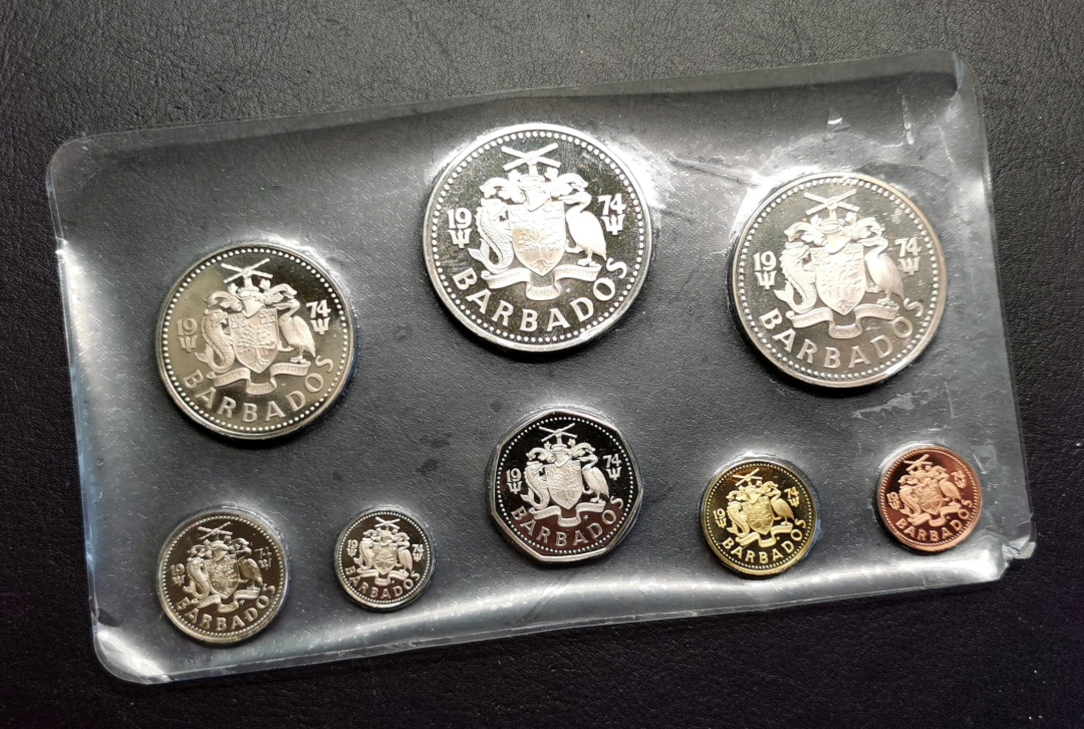 凡希社世界钱币微拍第二百三十期 1974巴巴多斯精铸PS塑封无盒证