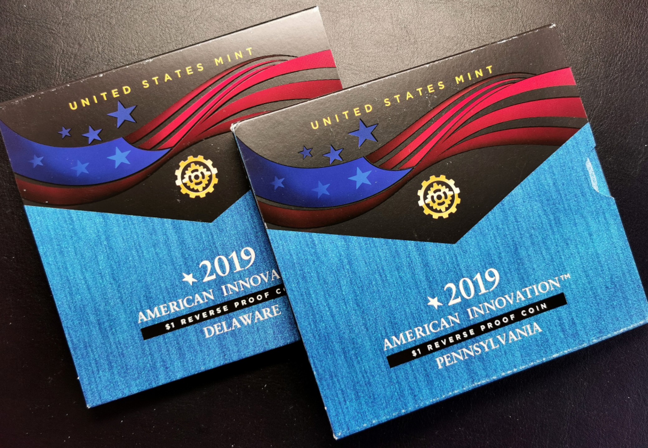 凡希社世界钱币微拍第二百三十期 2019美国发明革新纪念DOLLAR一对原封