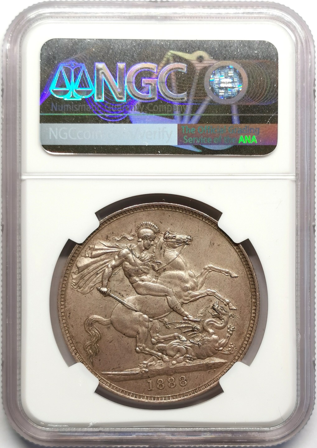 凡希社世界钱币微拍第二百三十期 1888英国老维高冠马剑NGC-MS62淡彩粉光！