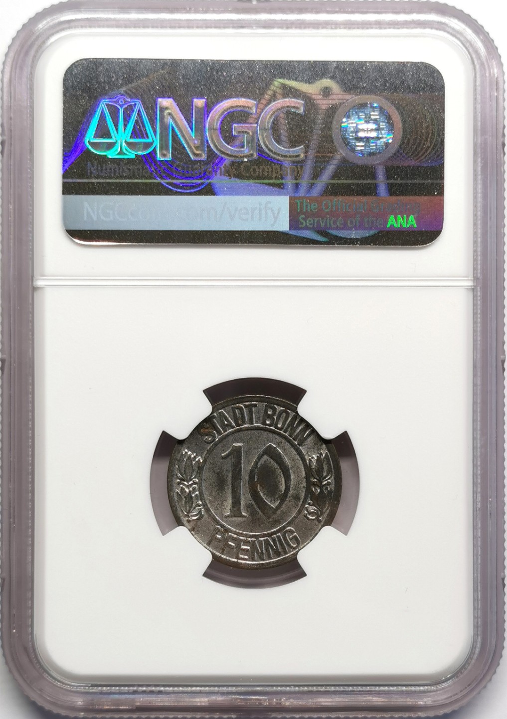 凡希社世界钱币微拍第二百三十期 1920德紧波恩贝多芬10芬尼铁币NGC-MS63