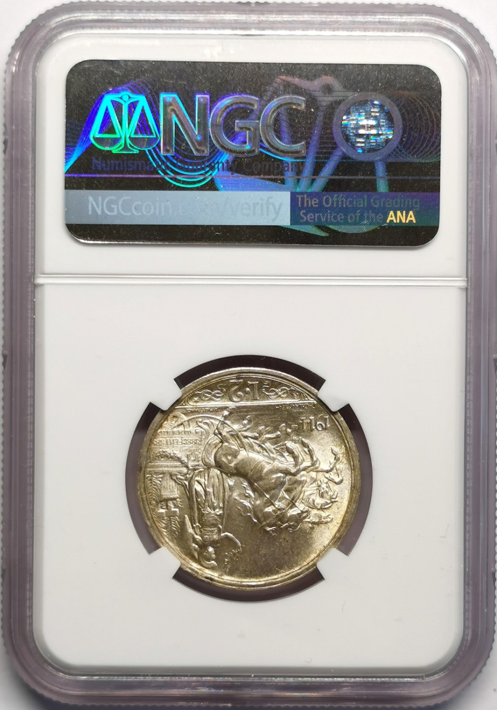 凡希社世界钱币微拍第二百三十期 1914意大利马车2里拉银币NGC-MS64