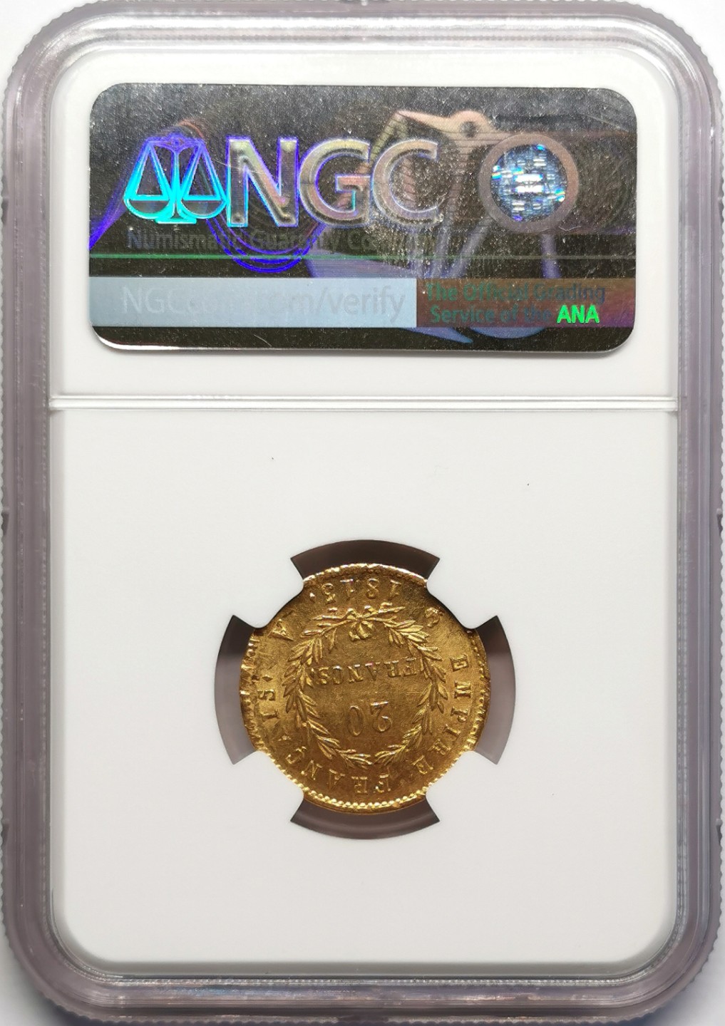 凡希社世界钱币微拍第二百三十期 荐！1813A法国拿破仑桂冠20法郎金币NGC-MS62