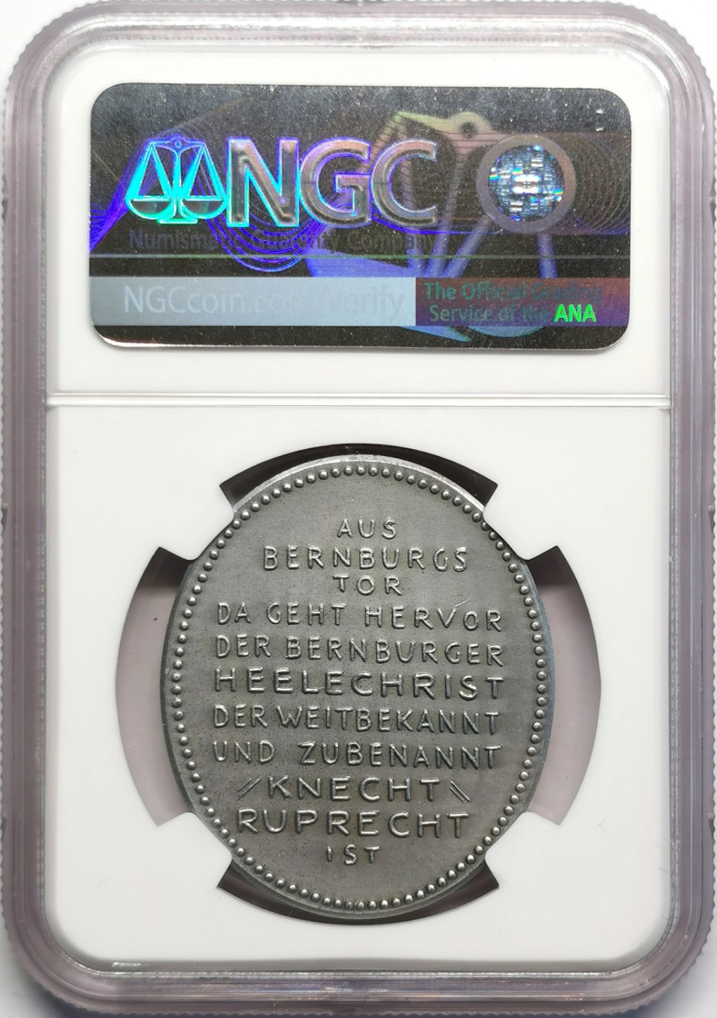 凡希社世界钱币微拍第二百三十期 1943德国伯尔尼堡建成纪念锌章NGC-MS62卡尔哥茨作品！