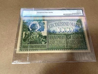 【Blue Auction】✨世界纸币精拍第300期盛典🔥🔥🔥 【百年风云】德国 1918年1000马克 PMG65EPQ 墨丘利 大票幅