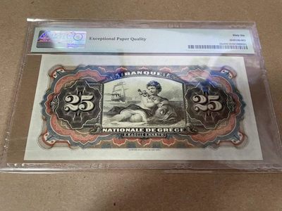 【Blue Auction】✨世界纸币精拍第300期盛典🔥🔥🔥 希腊 1909-18年25德拉科马 PMG66EPQ 样钞 设计精美