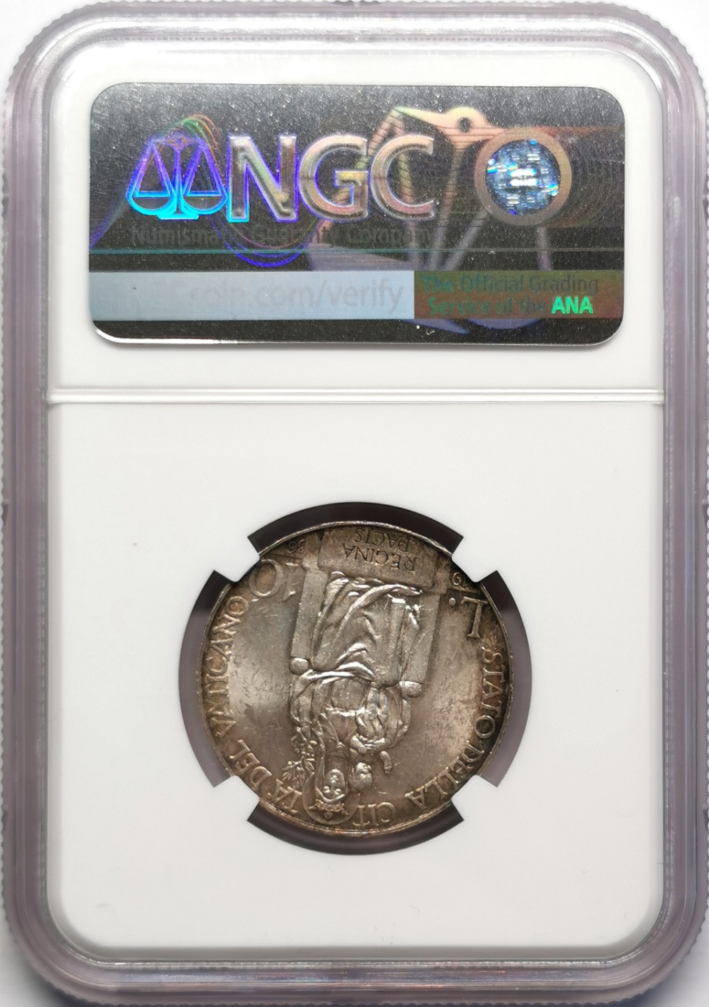 凡希社世界钱币微拍第二百三十期 1936梵蒂冈10里拉银币NGC-MS62