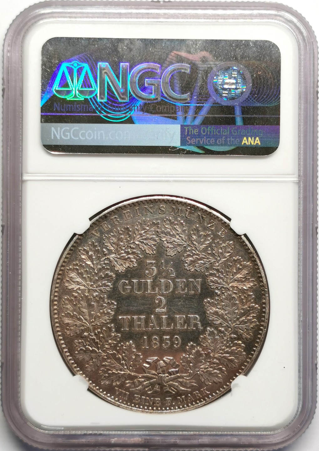 凡希社世界钱币微拍第二百三十期 1839巴伐利亚路德维希一世2泰勒流通大银NGC-UNCD