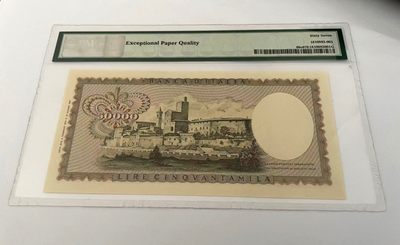 【Blue Auction】✨世界纸币精拍第300期盛典🔥🔥🔥 意大利 1972-74年50000里拉 PMG67EPQ 高分达芬奇 雕刻精美 