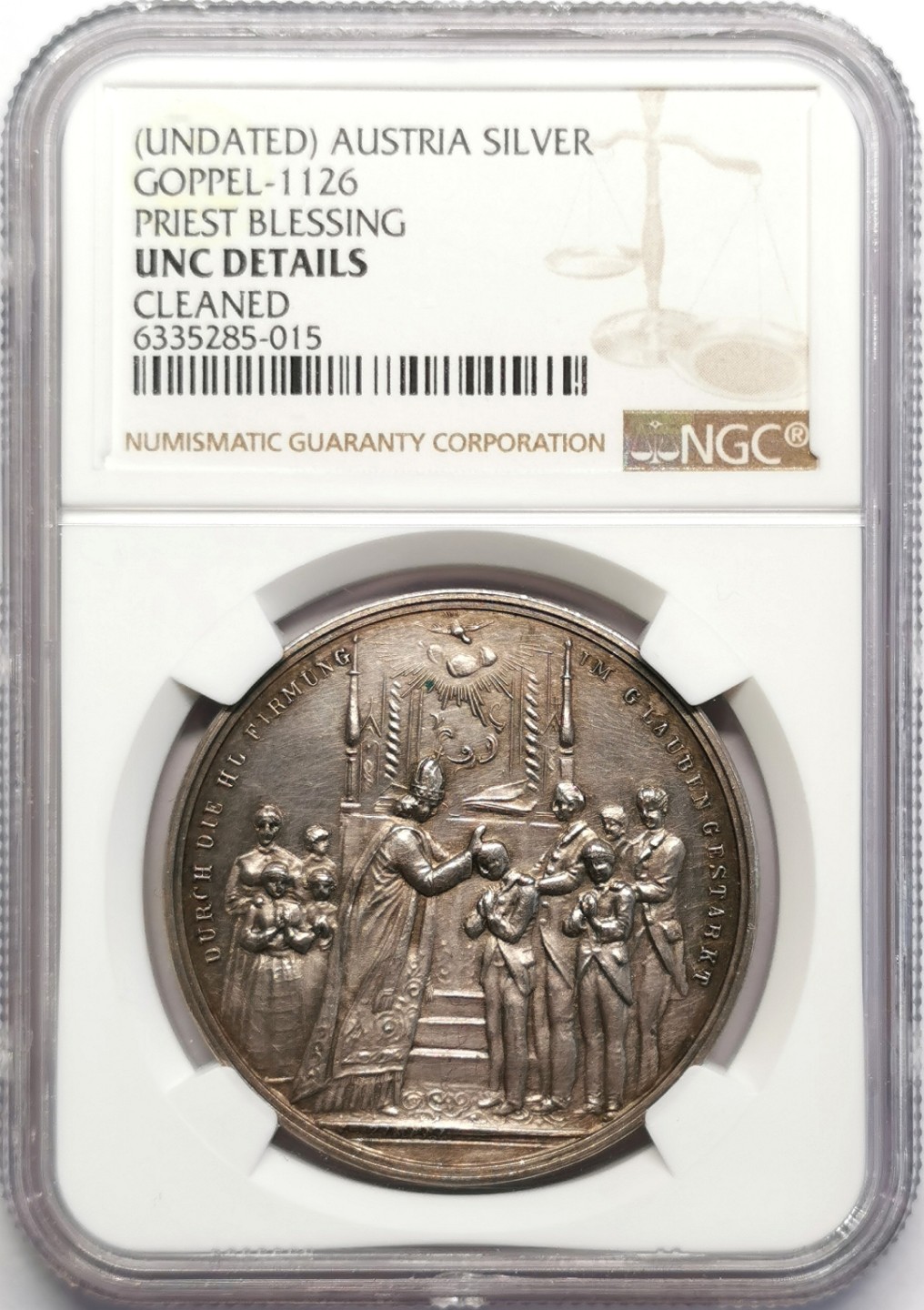 凡希社世界钱币微拍第二百三十期 十八世纪奥地利祈祷银章NGC-UNCD