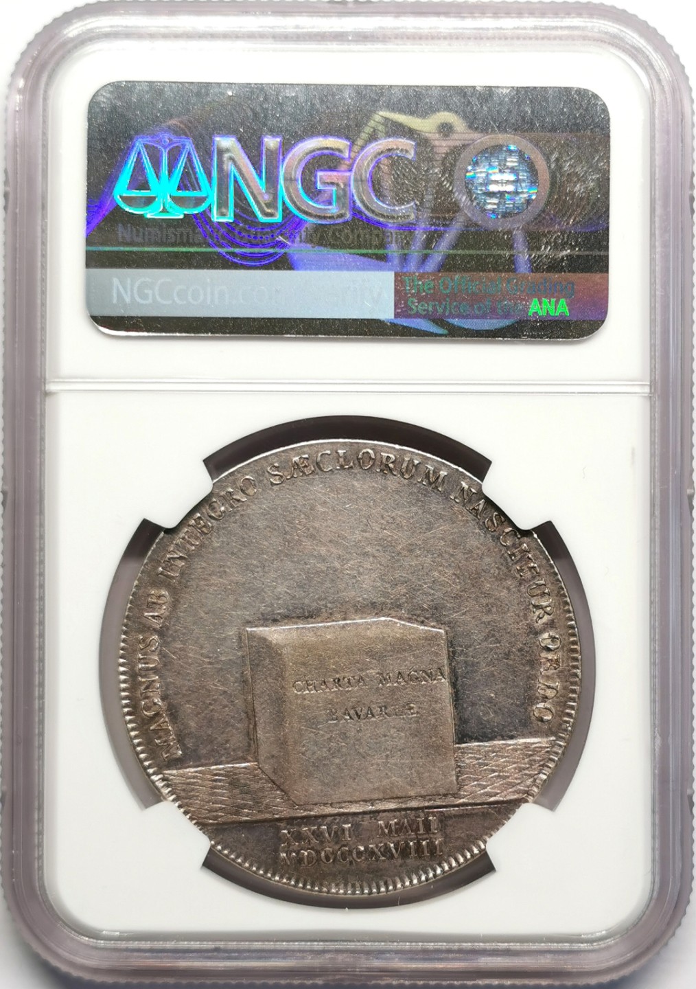 凡希社世界钱币微拍第二百三十期 1818巴伐利亚宪法2泰勒大银NGC-AU58