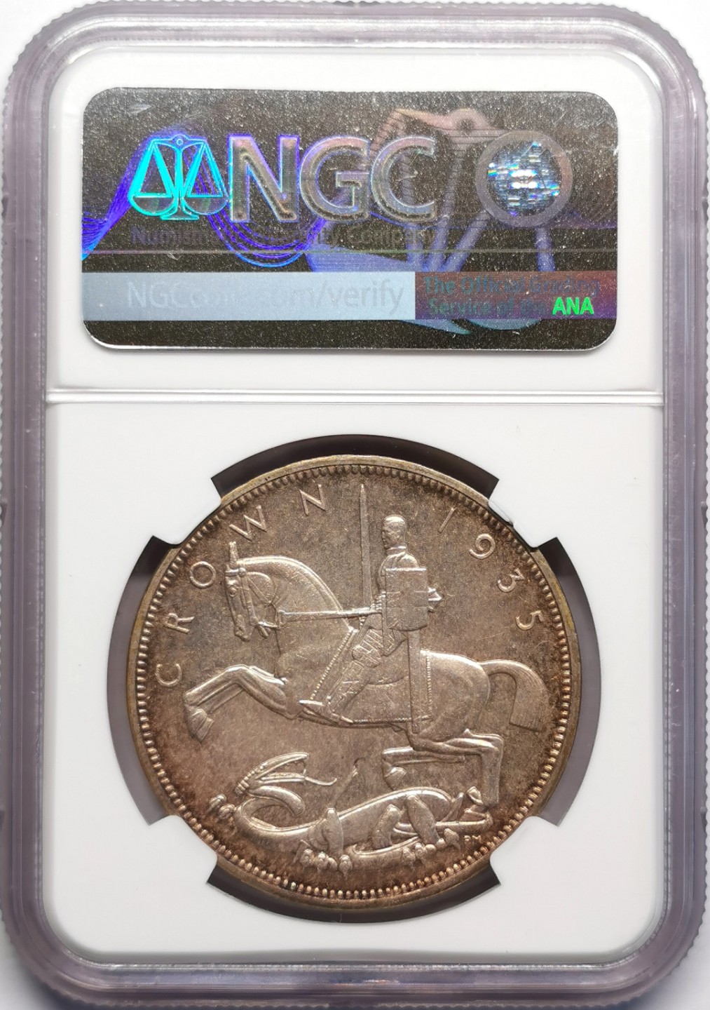 凡希社世界钱币微拍第二百三十期 1935英国乔五木马马剑NGC-SP63附原盒