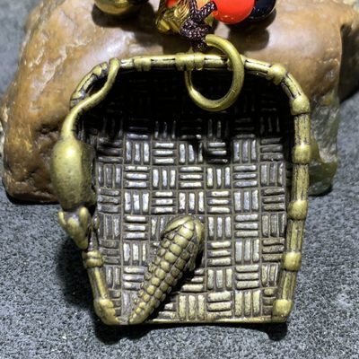 精美黄铜簸箕日进斗金挂件一个， - 精美黄铜簸箕日进斗金挂件一个，