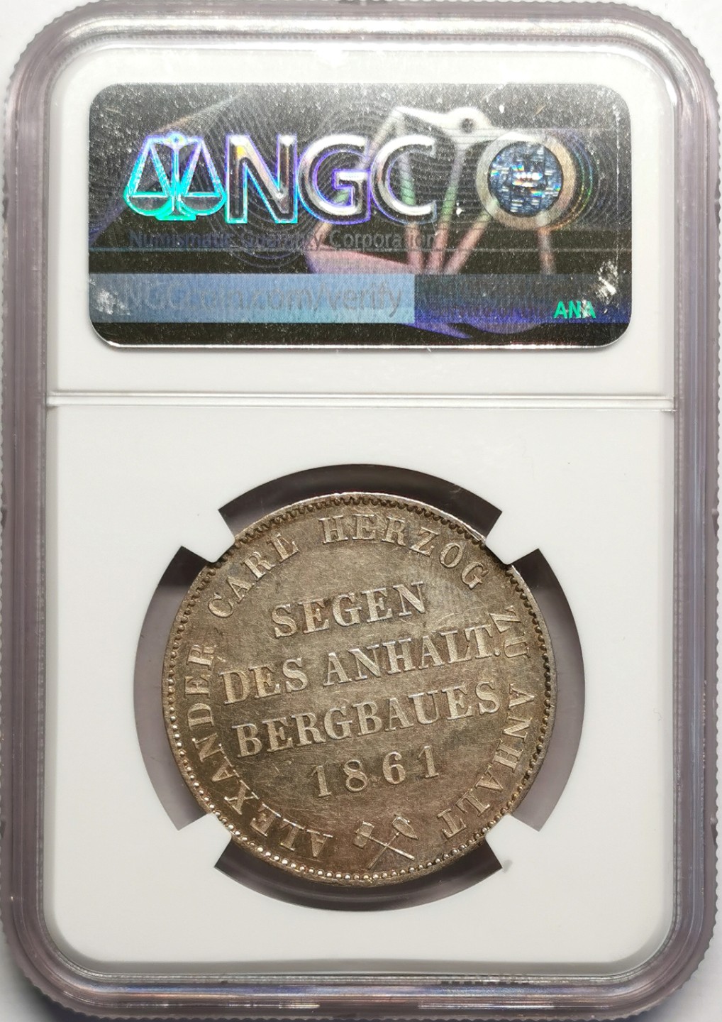 凡希社世界钱币微拍第二百三十期 荐！1861安哈特小熊泰勒NGC-MS62