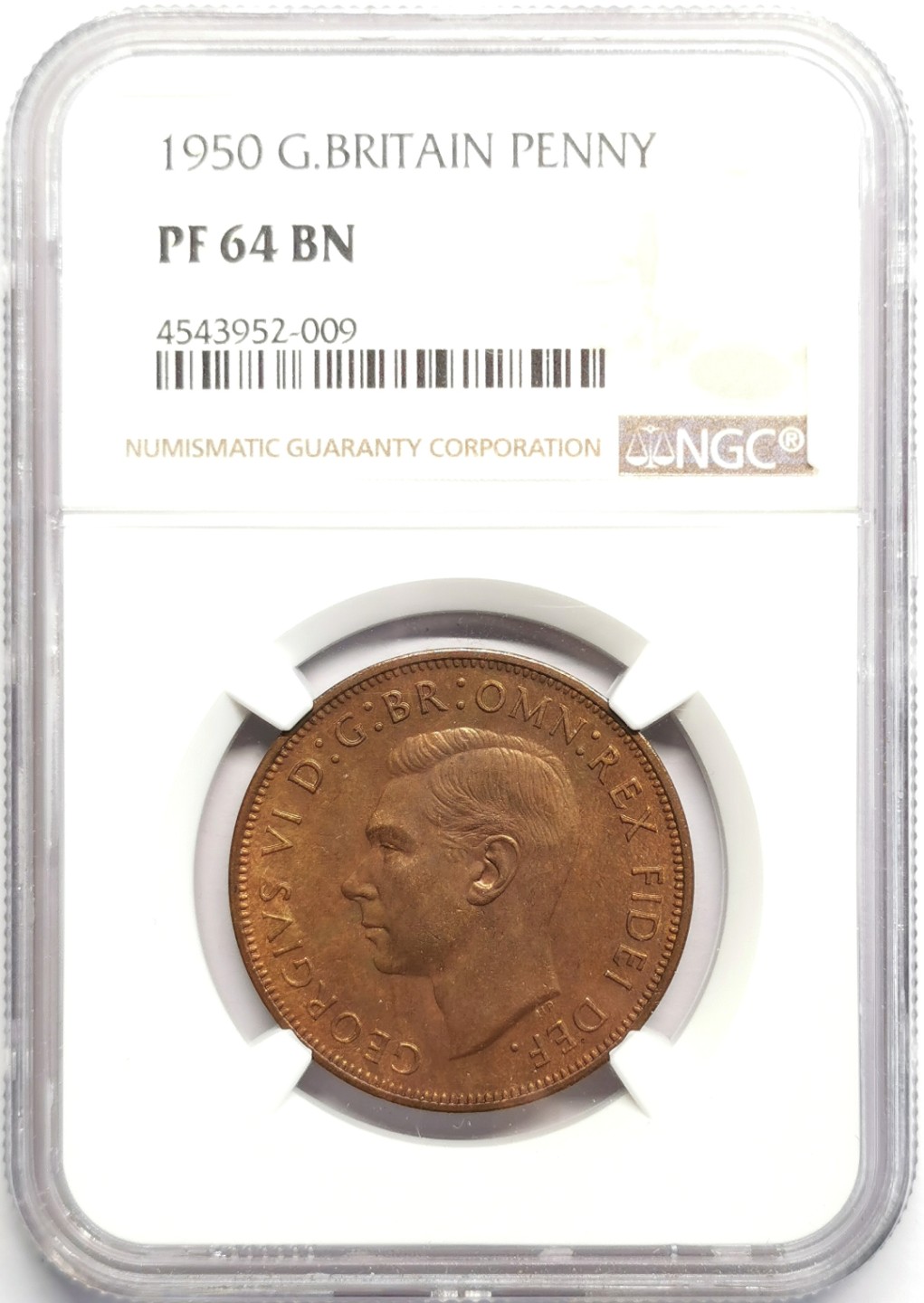 凡希社世界钱币微拍第二百三十期 1950英国乔六便士精铸NGC-PF64