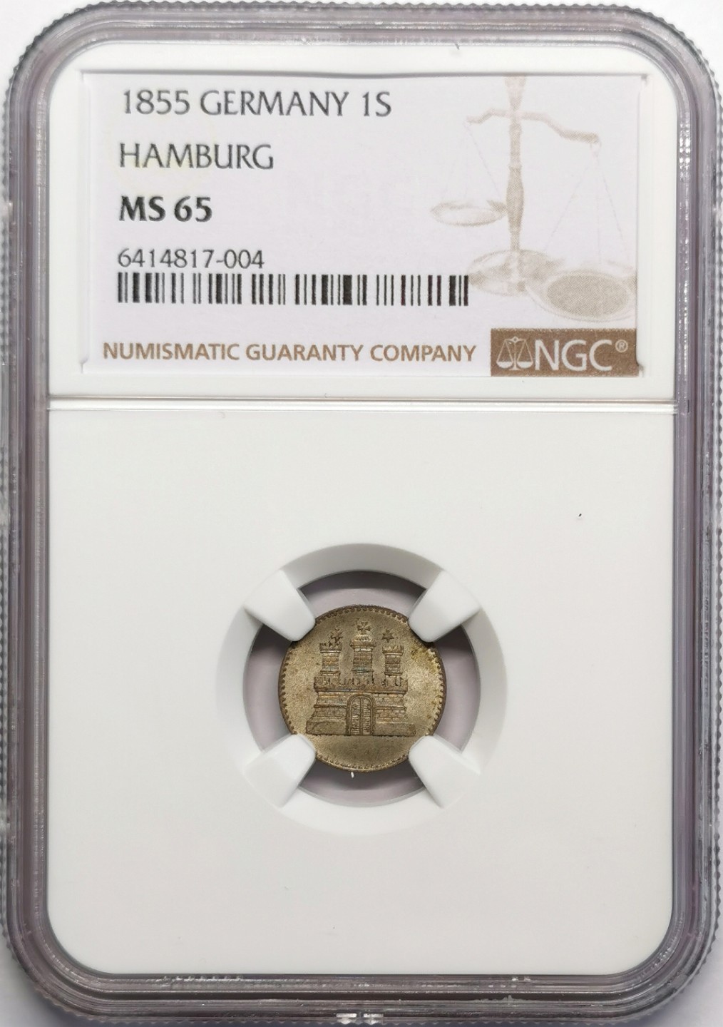 凡希社世界钱币微拍第二百三十期 1855汉堡1S银辅币NGC-MS65