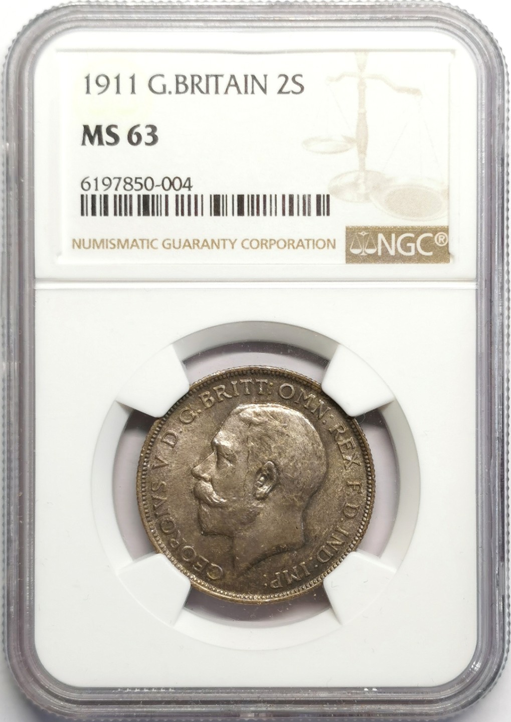 凡希社世界钱币微拍第二百三十期 1911英国乔五2先令NGC-MS63