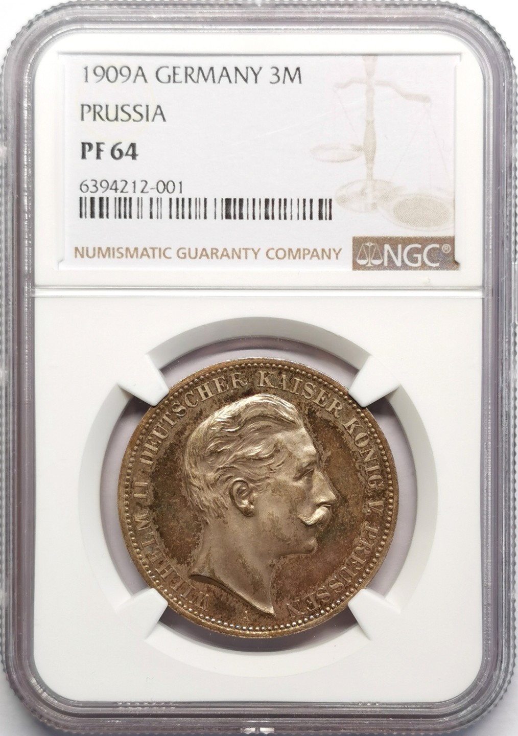 凡希社世界钱币微拍第二百三十期 1909A普鲁士3马克精铸NGC-PF64