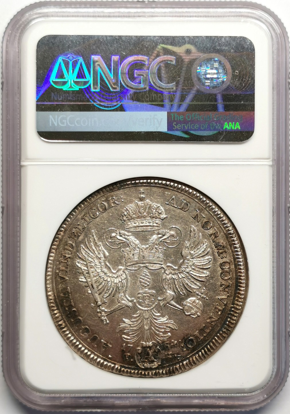 凡希社世界钱币微拍第二百三十期 1764神罗奥格斯堡双头鹰泰勒大银NGC-AU55