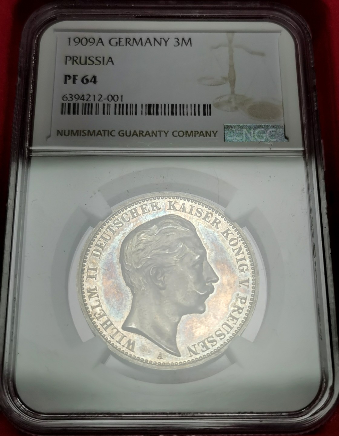 凡希社世界钱币微拍第二百三十期 1909A普鲁士3马克精铸NGC-PF64