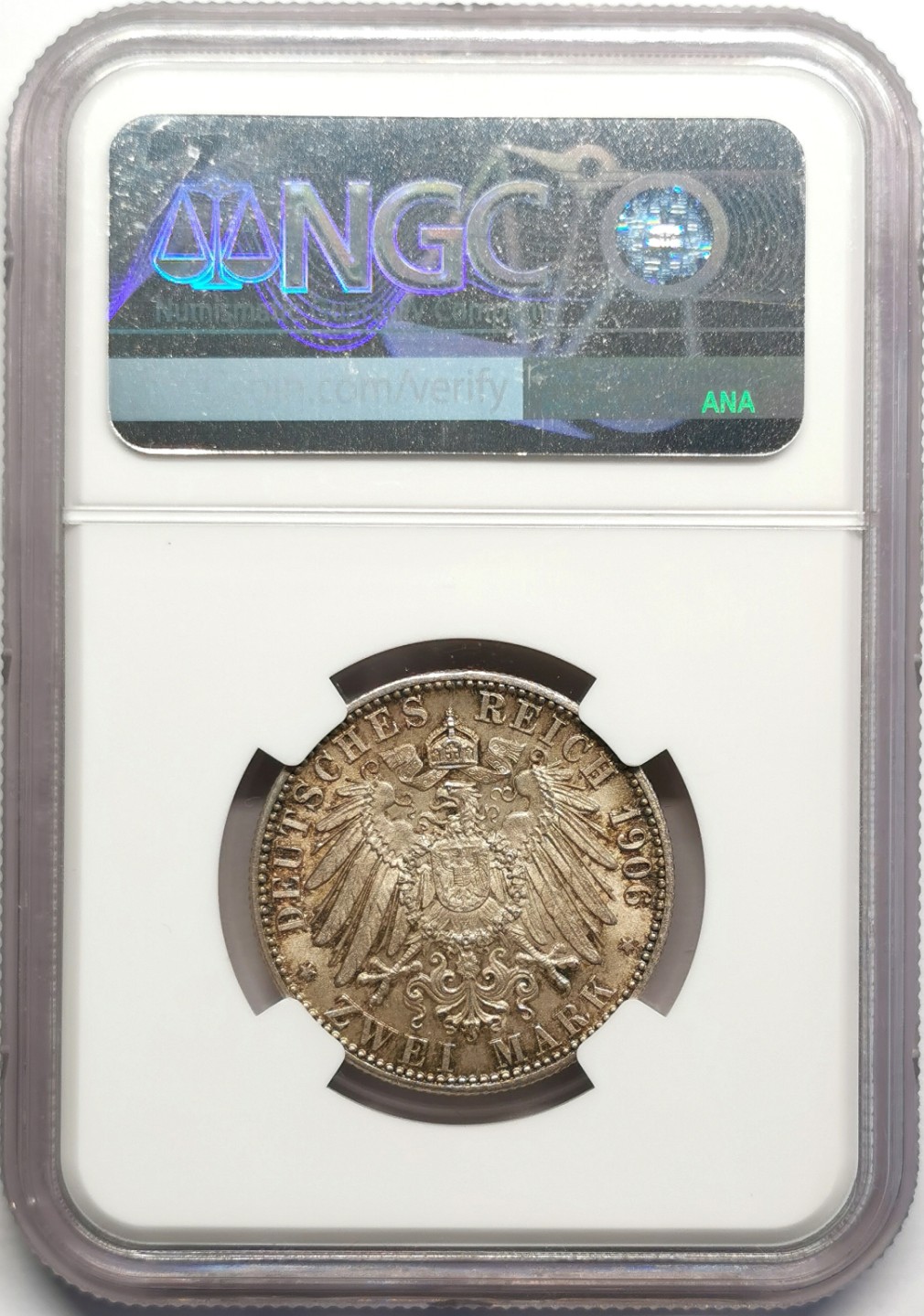 凡希社世界钱币微拍第二百三十期 1906巴登金婚2马克NGC-MS63