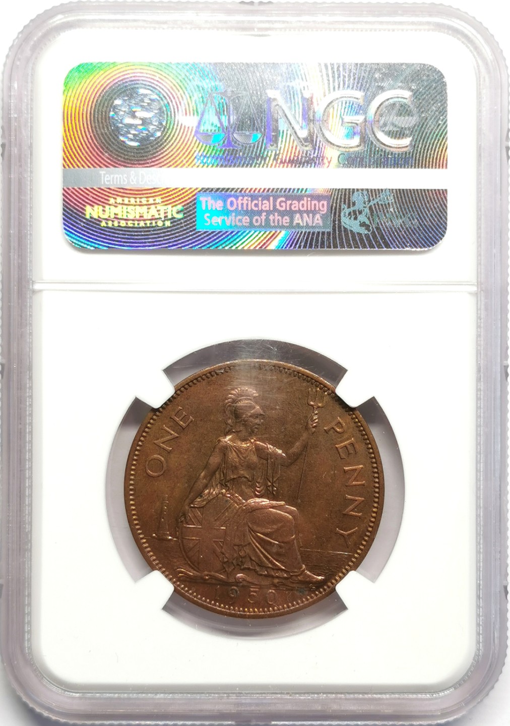 凡希社世界钱币微拍第二百三十期 1950英国乔六便士精铸NGC-PF64