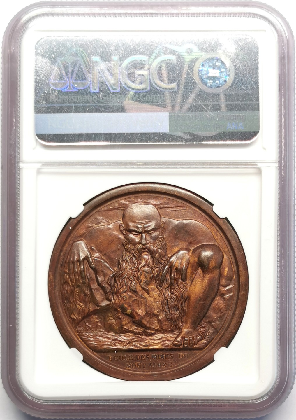 凡希社世界钱币微拍第二百三十期 1805法国拿破仑矿业学院纪念铜章NGC-MS64