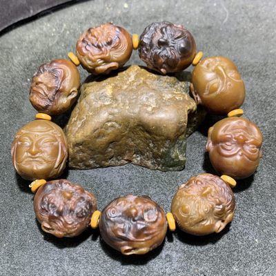 毕业级巴西玛瑙手工雕刻十八罗汉手串一条！ - 毕业级巴西玛瑙手工雕刻十八罗汉手串一条！