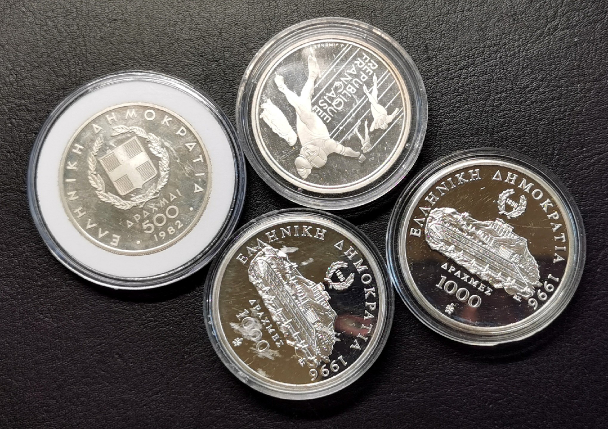 凡希社世界钱币微拍第二百三十期 希腊奥运银币四枚一组UNC