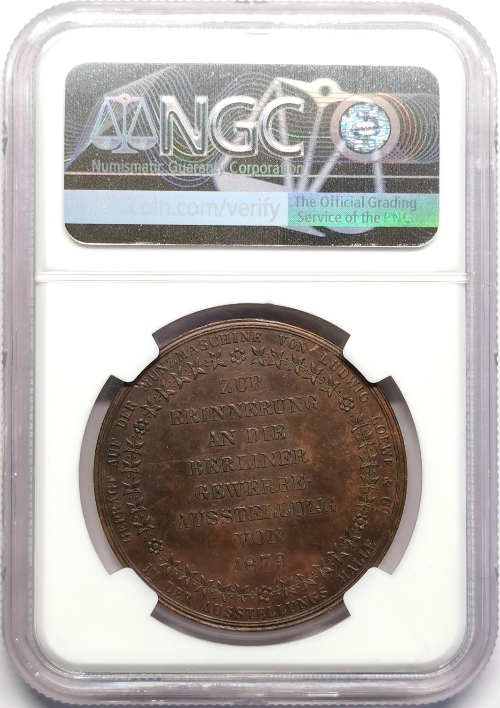 凡希社世界钱币微拍第二百三十期 1879德国柏林商业展销会纪念铜章NGC-UNCD