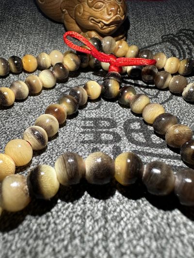 手串木器杂件｜拍卖专场 精美牛角｜108圆形佛珠念珠串珠｜6mm