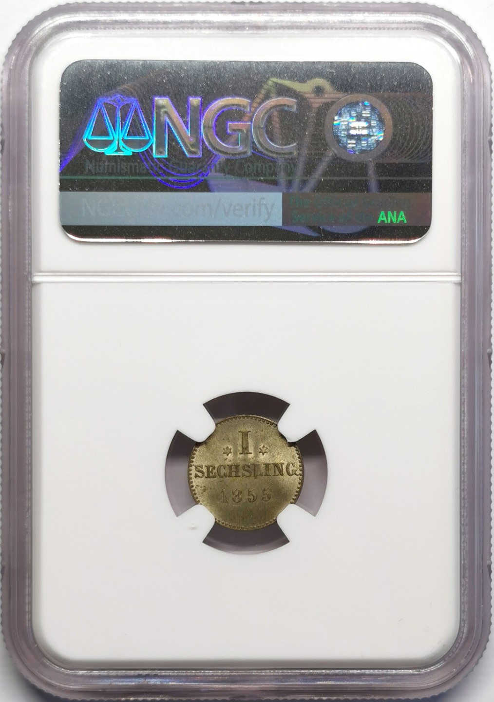 凡希社世界钱币微拍第二百三十期 1855汉堡1S银辅币NGC-MS65