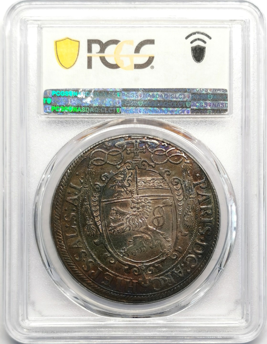 凡希社世界钱币微拍第二百三十期 荐！1623奥地利萨尔茨堡主教区泰勒大银PCGS-AU55通体黑漆古！