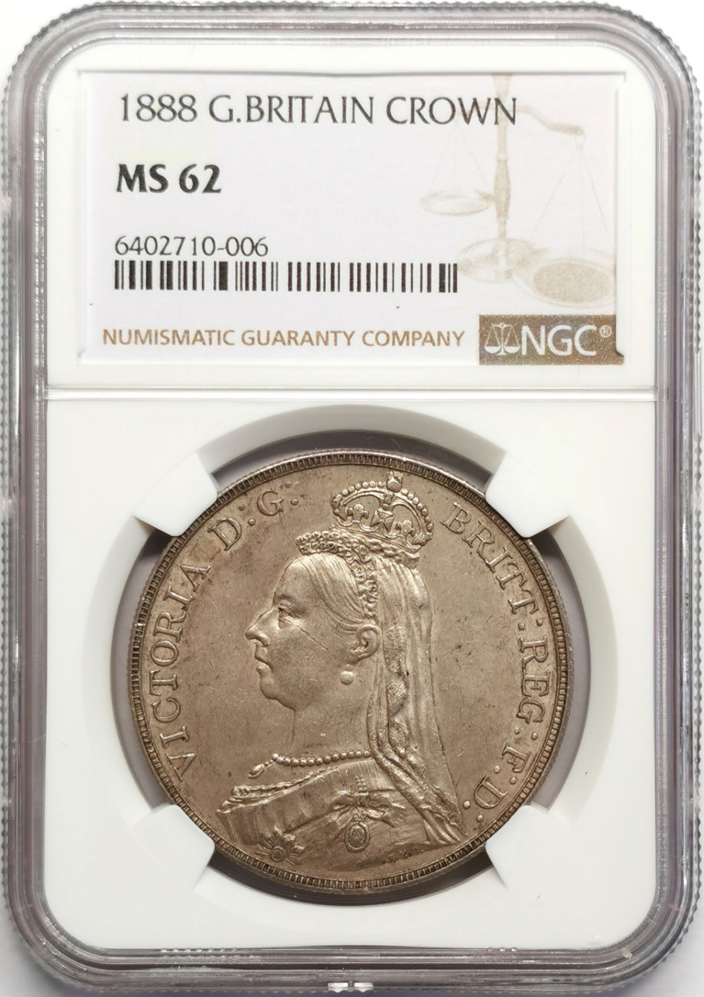 凡希社世界钱币微拍第二百三十期 1888英国老维高冠马剑NGC-MS62淡彩粉光！