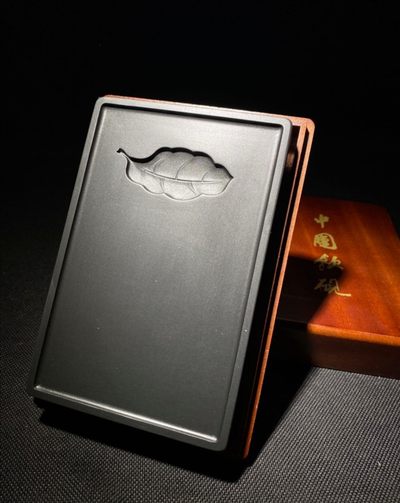 《一叶知秋》精品歙砚修水光板石砚台文房四宝收藏送礼佳品 - 《一叶知秋》精品歙砚修水光板石砚台文房四宝收藏送礼佳品