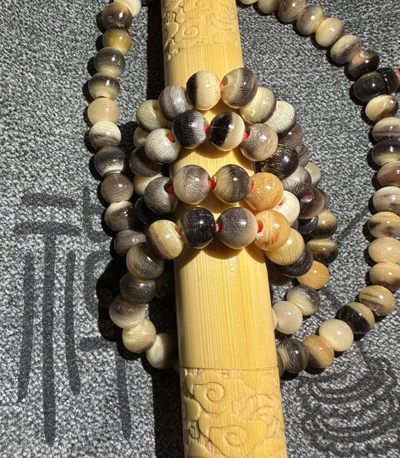 手串木器杂件｜拍卖专场 精美牛角｜108圆形佛珠念珠串珠｜6mm