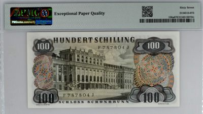 【Blue Auction】✨世界纸币精拍第300期盛典🔥🔥🔥 【冠军分少见】奥地利 1960年100先令 PMG67EPQ 斯特劳斯