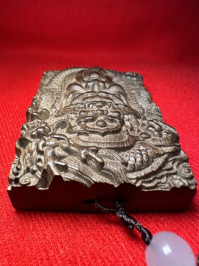 手串木器杂件｜拍卖专场 金丝楠木阴沉木/双面精雕关公无事牌