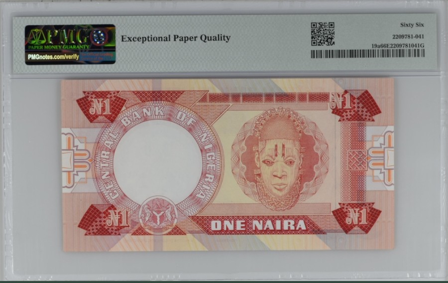 收藏联盟Quantum Auction 第238期拍卖 尼日利亚1979-84年1奈纳 PMG66 高分稀少