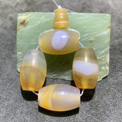 精美巴西缠丝玛瑙高玉化形配饰一套， - 精美巴西缠丝玛瑙高玉化形配饰一套，