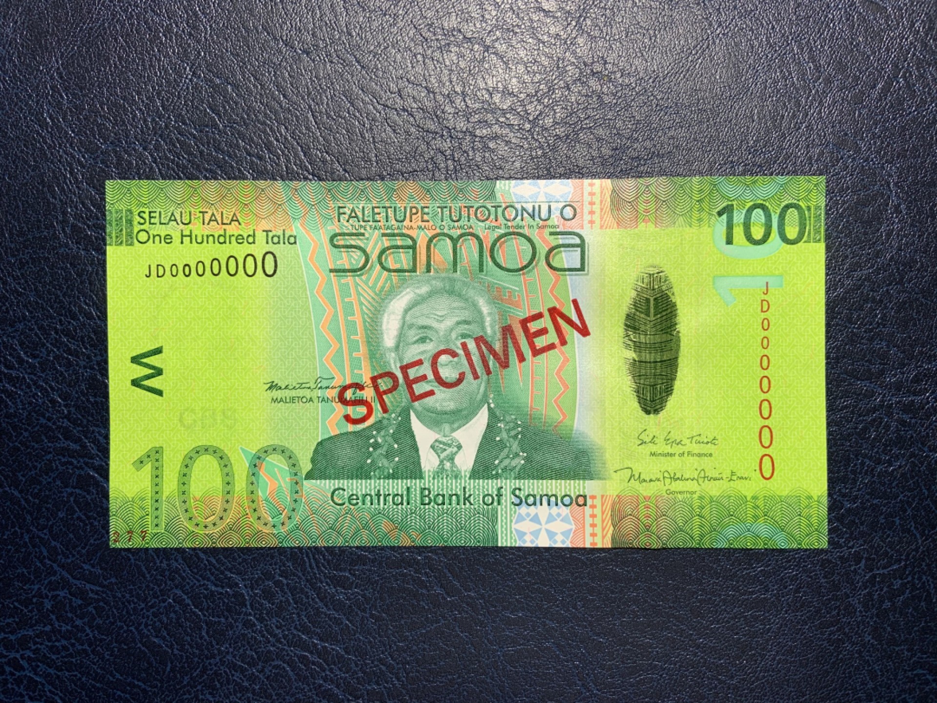 收藏联盟Quantum Auction 第238期拍卖 萨摩亚2012年100塔拉样票 品相全新UNC