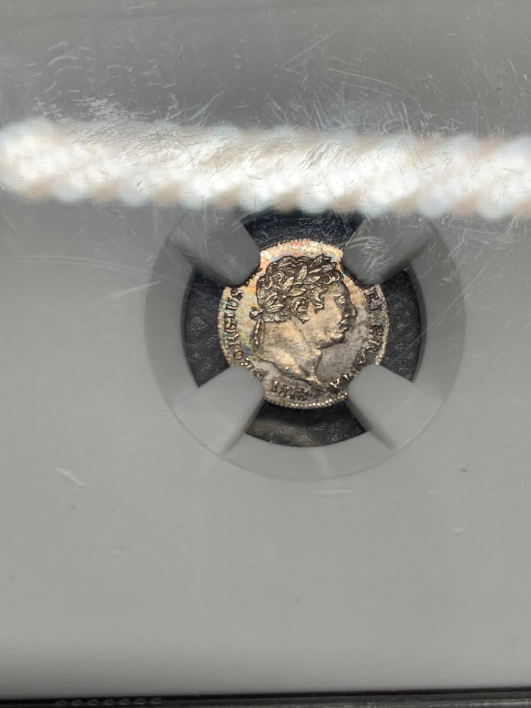 《竞宝斋》第141场-周日，周一 2场 (全场包邮) NGC MS61英国 1818年 一便士 乔治三世灌足银币，币面带银霜，品种难得包浆好