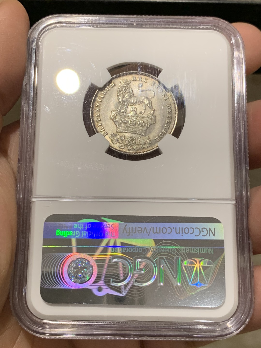 《竞宝斋》第141场-周日，周一 2场 (全场包邮) NGC UNC 英国 1826年 乔治四世先令银币 未见明显缺陷 品相细节很好