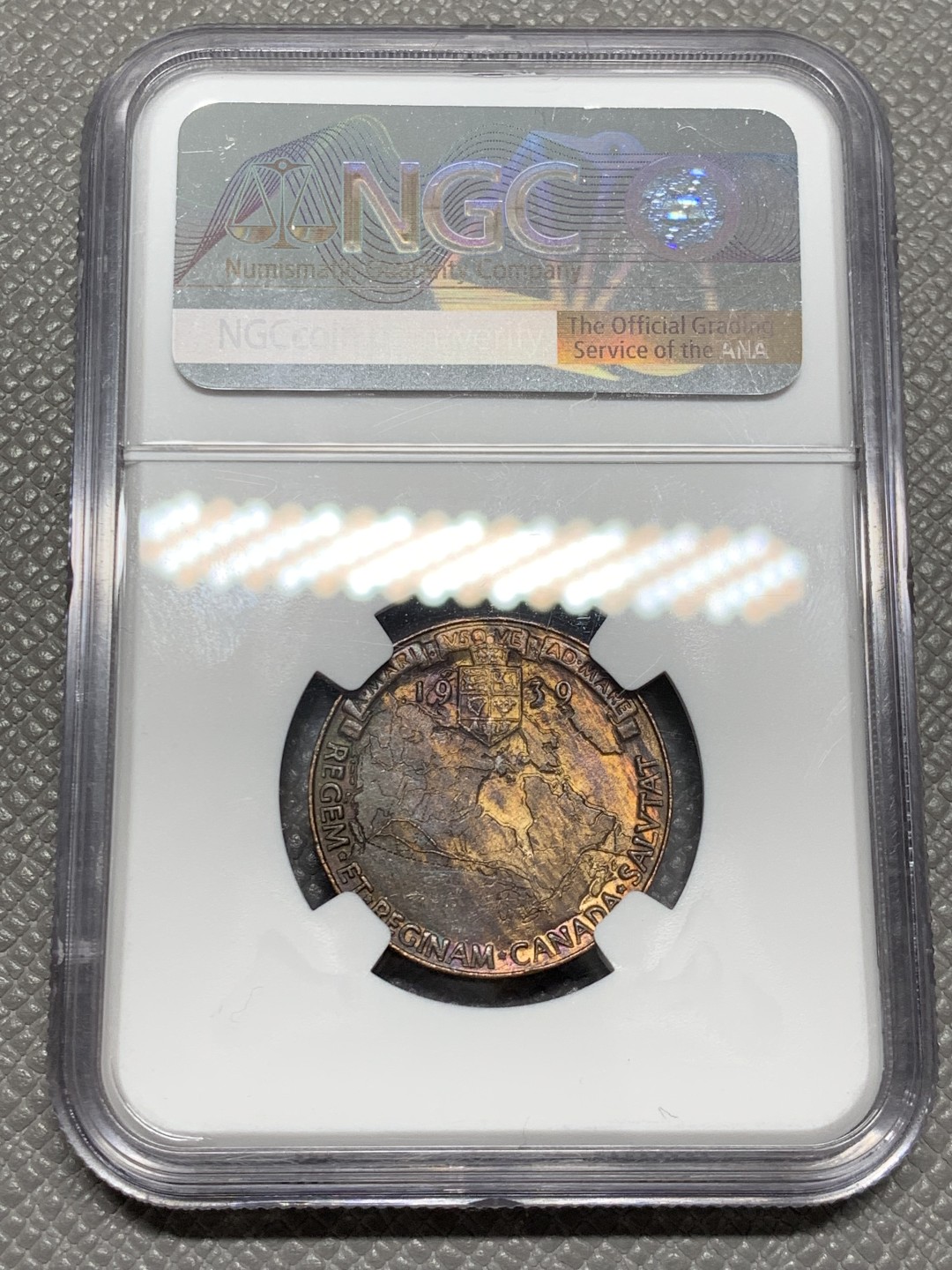 《竞宝斋》第141场-周日，周一 2场 (全场包邮) NGC MS63BN 加拿大乔治五世和皇后头像铜章