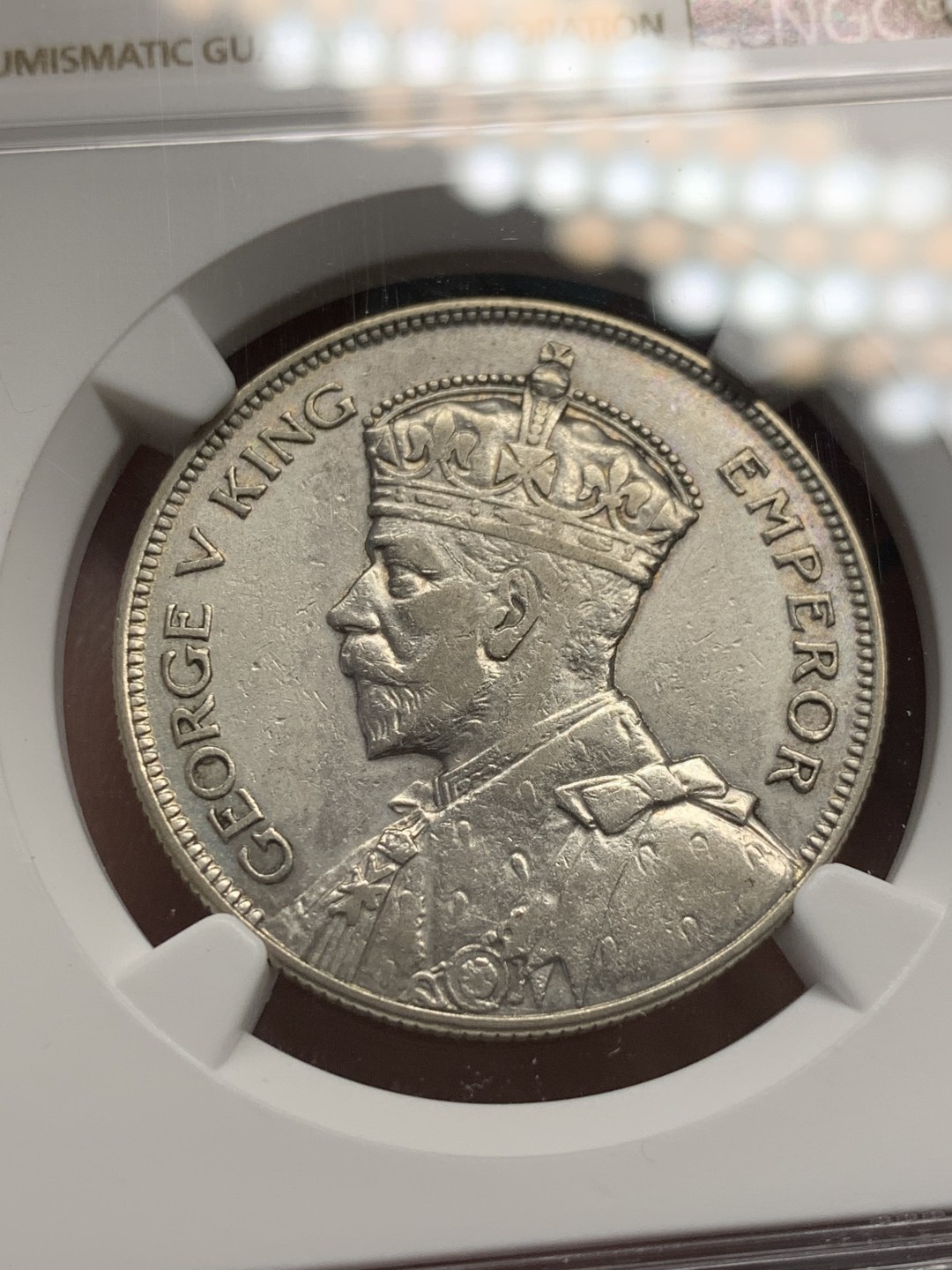 《竞宝斋》第141场-周日，周一 2场 (全场包邮) NGC-XFD 1935新西兰乔五半克朗银币