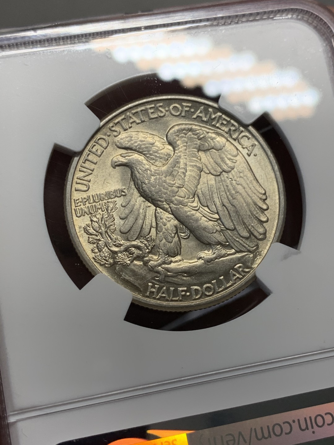 《竞宝斋》第141场-周日，周一 2场 (全场包邮) NGC-AU 美国1944年 行走女神半圆 原光好品 居然没给分