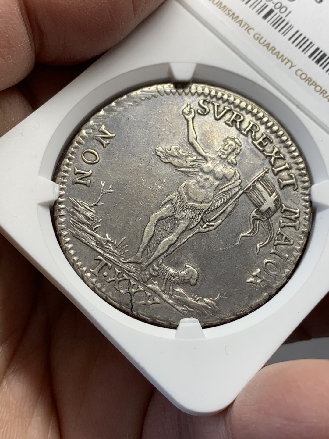 《竞宝斋》第141场-周日，周一 2场 (全场包邮) NGC-AUD砸盒 1768年马耳他骑士团30塔里 少见的马耳他骑士团大银币 细节见图