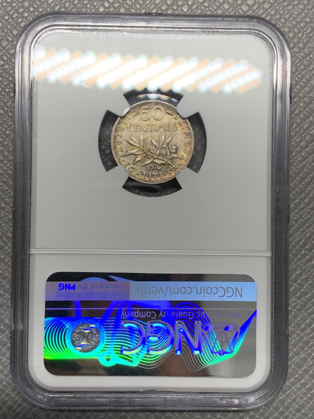 《竞宝斋》第141场-周日，周一 2场 (全场包邮) NGC-MS62 法国1916年 播种女神50分银币 顶级好品